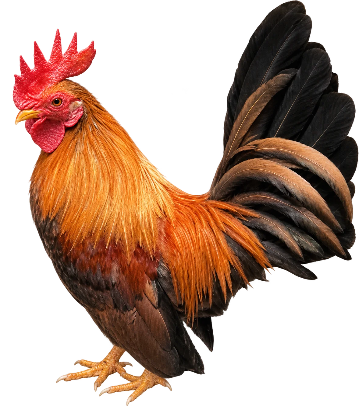 Gallito azteca color pumpkin o calabazo, macho de plumaje naranja luminoso en Colombia